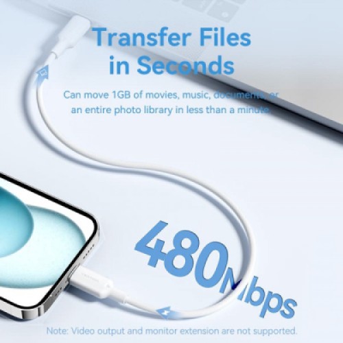 Дата кабель USB-C to USB-C 1.0m 60W white VENTION (TRCWF)