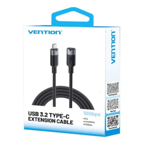 Дата кабель USB-C M/F 1.0m 100W 10Gbps 4K60Hz VENTION (TRFBF)