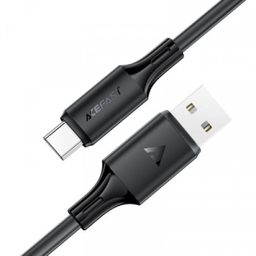 Дата кабель USB 2.0 AM to USB-C 1.2m 3A 60W silicone black Acefast (6974316284178)