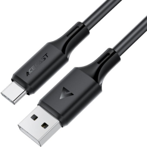 Дата кабель USB 2.0 AM to USB-C 1.2m 3A 60W silicone black Acefast (6974316284178)