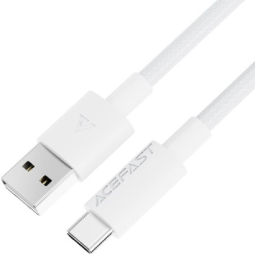 Дата кабель USB 2.0 AM to USB-C 1.2m 3A white Acefast (6974316284260)