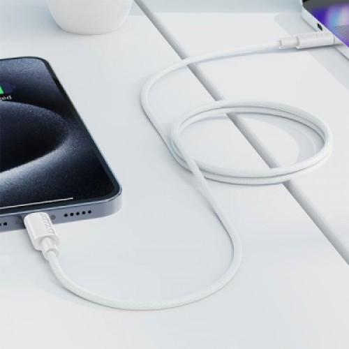 Дата кабель USB-C to USB-C 1.2m 3A white Acefast (6974316284253)