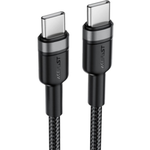 Дата кабель USB-C to USB-C 1.2m 60W black Acefast (6974316285137)