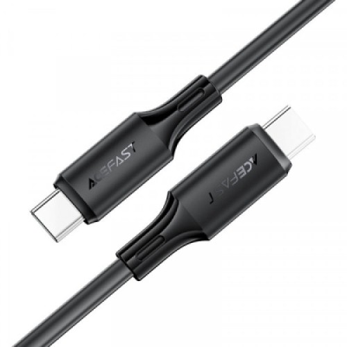 Дата кабель USB-C to USB-C 1.2m 3A 60W silicone black Acefast (6974316284161)