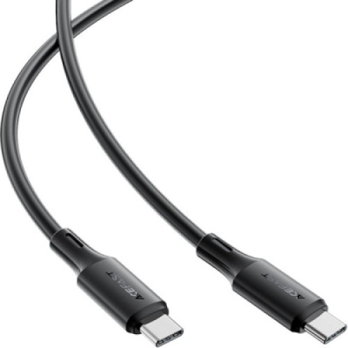 Дата кабель USB-C to USB-C 1.2m 3A 60W silicone black Acefast (6974316284161)