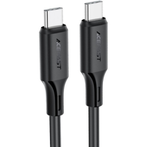Дата кабель USB-C to USB-C 1.2m 3A 60W silicone black Acefast (6974316284161)