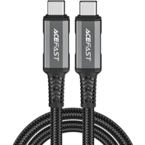 Дата кабель USB-C to USB-C 1.0m USB 4.0 240W audio/video black-grey Acefast (6974316282631)