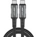 Дата кабель USB-C to USB-C 1.0m USB 4.0 240W audio/video black-grey Acefast (6974316282631)