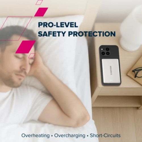 Батарея универсальная Canyon 5000mAh OnPower 500 PD20W Magnetic wireless MagSafe Grey (CNS-CPB500G)