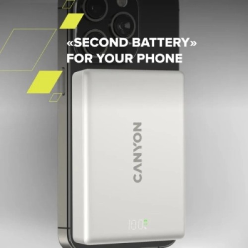 Батарея универсальная Canyon 10000mAh OnPower 511 PD20W Magnetic wireless MagSafe Grey (CNS-CPB511G)