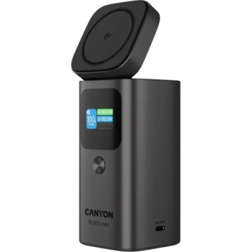 Батарея универсальная Canyon 15000mAh OnPower 150 Qi2 magnetic Grey (CNS-CPB150DG)