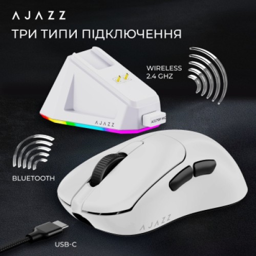 Мышка Ajazz AJ179P MC Charging Dock Wireless/Bluetooth/USB White (AJ179P-MC-W) Мышка Ajazz AJ179P MC Charging Dock Wireless/Bluetooth/USB White (AJ179P-MC-W)