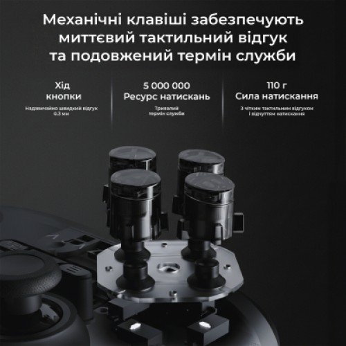 Геймпад Ajazz GP100 2.4G/BT/USB Switch/PC/iOS/Android RGB Black (GP100-B)