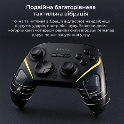 Геймпад Ajazz GP100S 2.4G/BT/USB Switch/PC/iOS/Android RGB Black (GP100S-B)