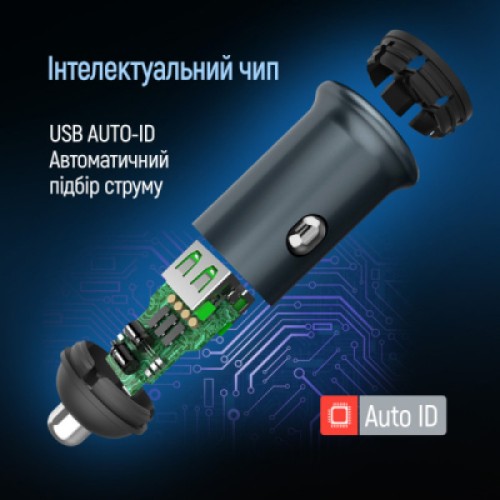 Зарядное устройство ColorWay USB-C PD30W + USB QC3.0 car adapter (CW-CHA065PD-GR)