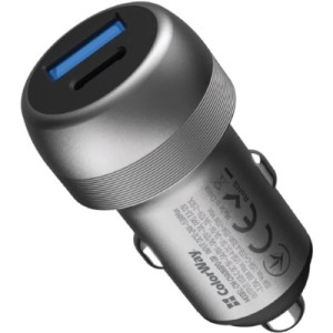Зарядний пристрій ColorWay USB-C PD35W + USB QC3.0 car adapter (CW-CHA066PD-GR)