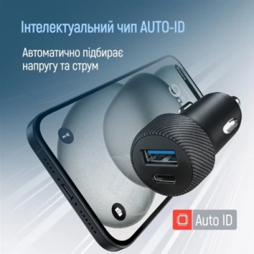 Зарядное устройство ColorWay USB-C PD35W + USB QC3.0 car adapter (CW-CHA064PD-BK)