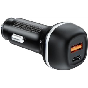 Зарядний пристрій ColorWay USB-C PD45W + USB QC3.0 car adapter (CW-CHA067PD-BK)