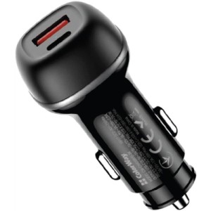 Зарядное устройство ColorWay USB-C PD65W + USB QC3.0 car adapter (CW-CHA068PD-BK)