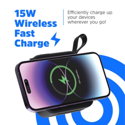 Батарея универсальная Energizer Magnetic Wireless 10000mAh 20W PD, AC зарядка, QI/15W, built-in USB-C (QM10001AC)