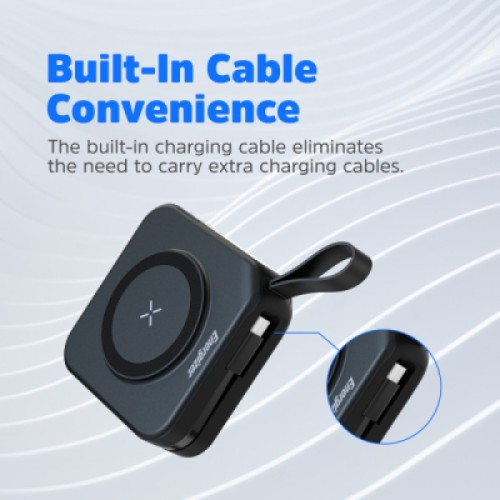 Батарея универсальная Energizer Magnetic Wireless 10000mAh 20W PD, AC зарядка, QI/15W, built-in USB-C (QM10001AC)