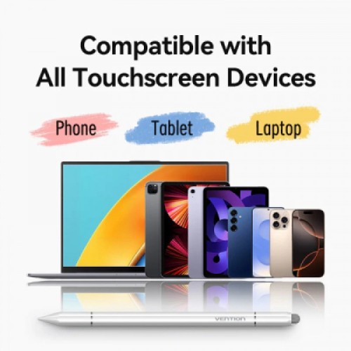 Стилус VENTION 3-in-1 Magnetic Stylus Pen White Aluminum Alloy Type (KQLW0)