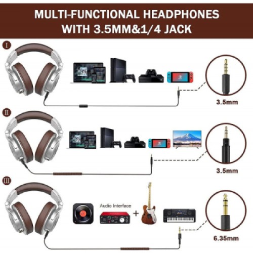 Наушники OneOdio A71 3,5мм/6,35мм Silver/Brown (A71 Silver Brown)