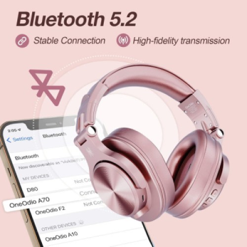 Наушники OneOdio Fusion A70 Bluetooth+3,5мм/6,35мм Rose/Gold (A70 Rose Gold)