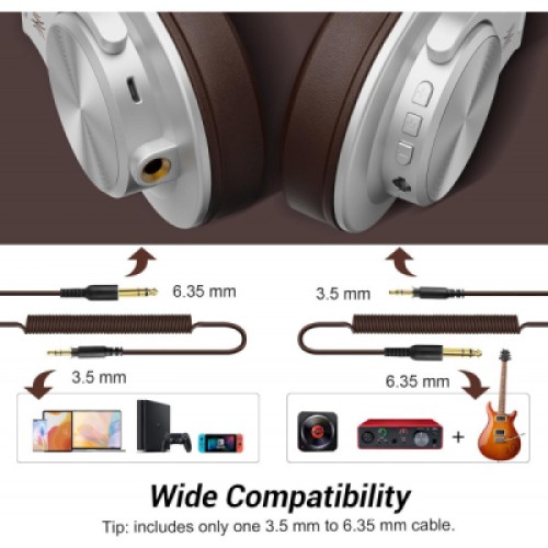 Наушники OneOdio Fusion A70 Bluetooth+3,5мм/6,35мм Silver/Brown (A70 Silver Brown)