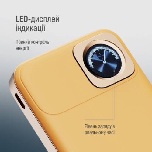 Батарея универсальная ColorWay 10 000 mAh PD/22.5W, 15W MagSafe & Watch Wireless Amber (CW-PB100LPA2Y-WPDD)