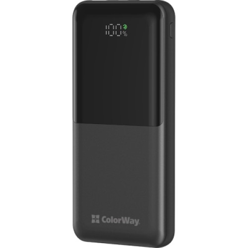 Батарея универсальная ColorWay 10 000 mAh PD/22.5W, QC/3.0, LCD, Black (CW-PB100LPB3BK-PDD)