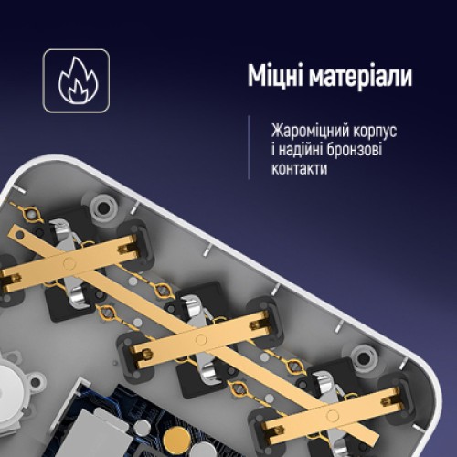 Сетевой фильтр питания ColorWay CW-CHE36PDB, 3 розетки/ 3USB + 3TYPE-C 2M (CW-CHE36PDB)