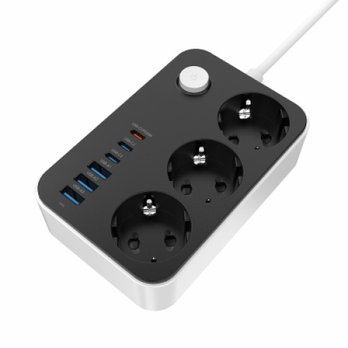 Сетевой фильтр питания ColorWay CW-CHE36PDB, 3 розетки/ 3USB + 3TYPE-C 2M (CW-CHE36PDB)