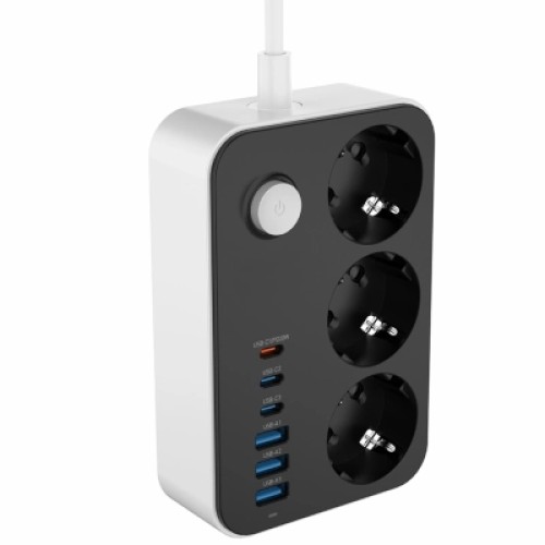Сетевой фильтр питания ColorWay CW-CHE36PDB, 3 розетки/ 3USB + 3TYPE-C 2M (CW-CHE36PDB)