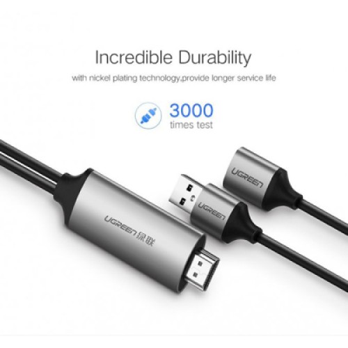 Кабель мультимедийный USB to HDMI 1.5m gray Ugreen (50291)