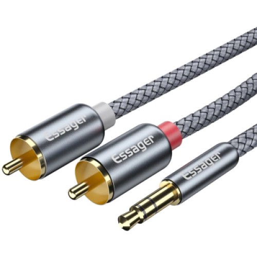Кабель мультимедийный 3.5mm M to 2xRCA M 3.0m Essager (EYPZJ-MYC0G) Кабель мультимедийный 3.5mm M to 2xRCA M 3.0m Essager (EYPZJ-MYC0G)