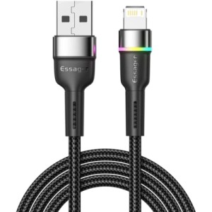 Дата кабель USB 2.0 AM to Lightning 1.0m 2.4A black Essager (EXCL-XCD01)