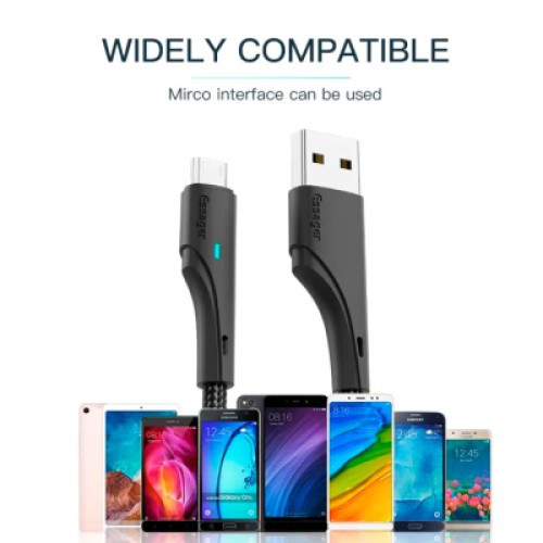 Дата кабель USB 2.0 AM to Micro 5P 1.0m 3A black Essager (EXCM-LS01) Дата кабель USB 2.0 AM to Micro 5P 1.0m 3A black Essager (EXCM-LS01)