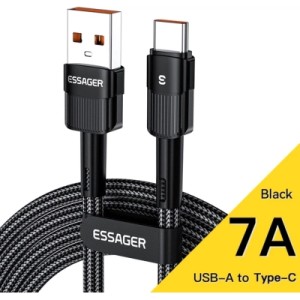 Дата кабель USB 2.0 AM to USB-C 1.0m 7A black Essager (EXCT-XC01)