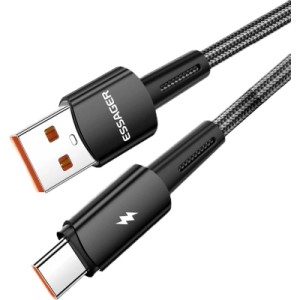 Дата кабель USB 2.0 AM to USB-C 1.0m 120W black Essager (EXC120-CG01-P)