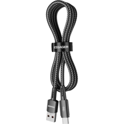 Дата кабель USB 2.0 AM to USB-C 1.0m 120W black Essager (EXC120-CG01-P) Дата кабель USB 2.0 AM to USB-C 1.0m 120W black Essager (EXC120-CG01-P)