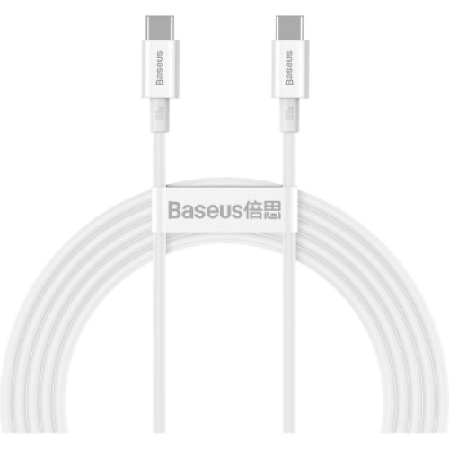 Дата кабель USB-C to USB-C 2.0m 100W white Baseus (CATYS-C02)