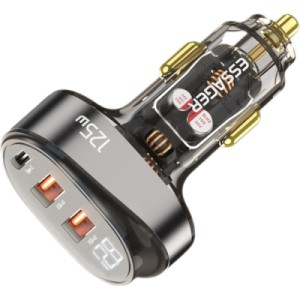 Зарядний пристрій Essager 2xUSB + 1xUSB-C 125W QC3.0/PD3.0 Display Car Charger (ECC2AC-FM12-Z)