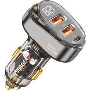 Зарядний пристрій Essager 2xUSB + 1xUSB-C 125W QC3.0/PD3.0 Display Car Charger (ECC2AC-FM12-Z)