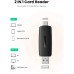 Считыватель флеш-карт Ugreen USB-C + USB to TF/SD 3.0 CM304 black (80191)