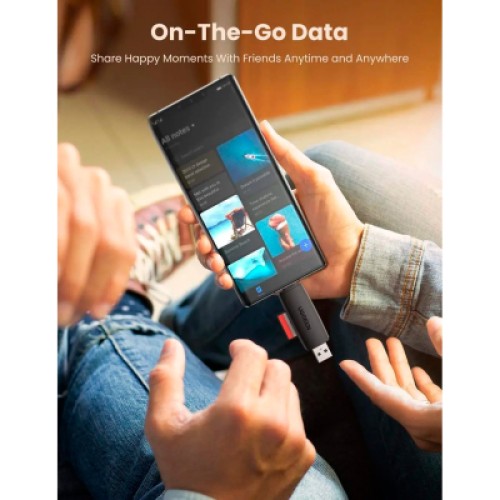 Считыватель флеш-карт Ugreen USB-C + USB to TF/SD 3.0 CM304 black (80191)