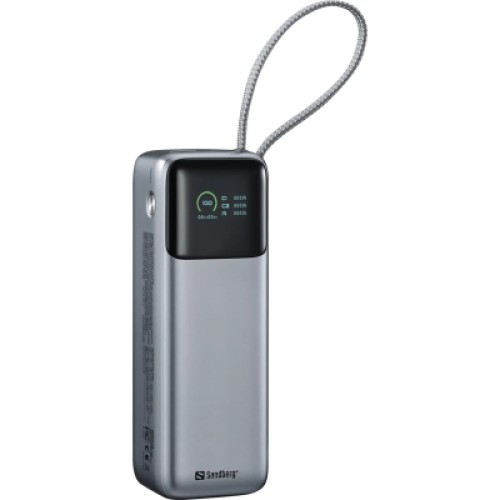 Батарея универсальная Sandberg 27000mAh 140W+100W PD/140W, with built-in Type-C cable 140W (421-31) Батарея универсальная Sandberg 27000mAh 140W+100W PD/140W, with built-in Type-C cable 140W (421-31)