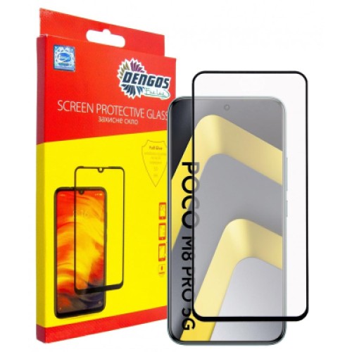 Стекло защитное Dengos Full Glue POCO M8 Pro 5G Black (TGFG-429)
