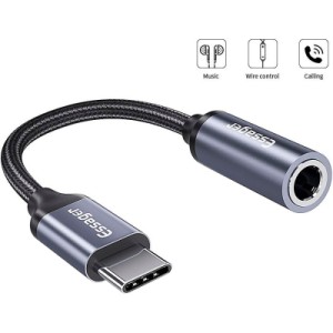 Переходник USB-C M to 3.5mm F 0.12m gray Essager (EZJE01-0G)