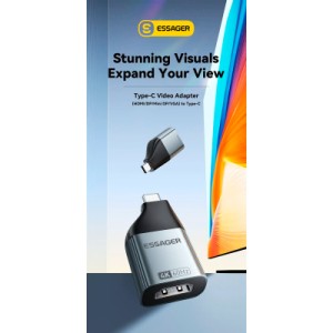 Переходник HDMI F to USB-C M 4K60Hz Essager (EZJHD60-MJ0G-P)